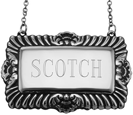 Scotch Liquor Decanter Label / Tag - Sterling Silver by Silver Mine Gifts