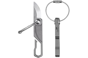 KeyUnity KK00 Coltello tascabile pieghevole piccolo con anello portachiavi 0,98 pollici Mini Titanium EDC coltello con anello portachiavi Camping Outdoor coltello