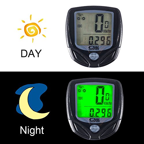 iRegro Fahrradcomputer, Original wasserdicht drahtloser Kilometerzähler, LCD-Hintergrundbeleuchtung-Bewegung-Sensor im Freien, das Realtime Speed Tracking - 3