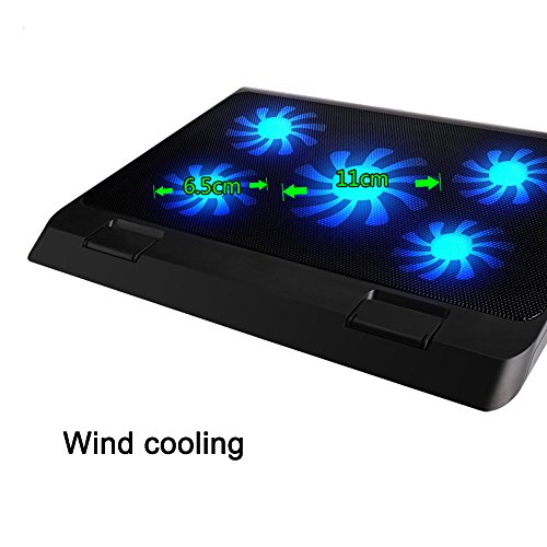TopMate 10 – 17″ Zoll Notebook Laptop Kühler Laptop Unterlage- 5 x Lüfter – 2 x Usb - 6