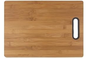 FLORINA Bambusowa deska do krojenia 23,5 x 30,5 cm, naturalna bambusowa deska kuchenna TITOLARE z silikonowym uchwytem, antybakteryjna, uniwersalna deska do krojenia sera, mięsa, owoców, warzyw