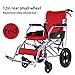 Produktbild HEIFEN Aluminiumlegierungsrollstuhl, Zusammenklappbarer Leichter Kleiner Rollstuhl,Alter Mann, Alter,Roller,manueller Trolley,tragbar, Reiserollstuhl,einstufiges Zusammenklappen Red