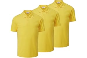 Trutex 3 Pack Standard Fit Short Sleeve School Polo Shirts for Boys and Girls (2-16 Years), Unisex Kids Polo Shirts Boys and Girls, Ideal for PE Kits - Genuine School Uniform