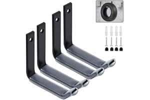 YUENFONG Support de pneus Support Mural pour pneus de Voiture Cadre de pneus Support Mural, Support de pneus Capacité de Charge jusqu'à 25KG avec matériel de Montage, 4pièces Noir