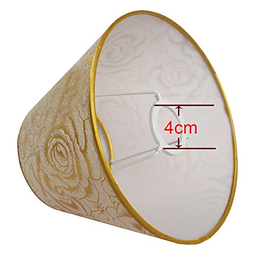 Eastlion Einfache moderne manuelle PVC-Lampenschirm für Tischleuchte, Wandleuchte, Nachttischlampe, Stehlampe mit E27 Lampenfassung Lampenschirm 14x22x17cm Gold- - 3