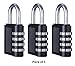 Produktbild FORTE 3 Pack Kombination Lock 4-Ziffern-Kombination Sicherheit Vorhängeschloss für Gepäck, Koffer Gepäck, Schließfächer, Füllung Schränke, Toolbox und vieles mehr, tolles für allgemeine Anwendung auf Minimum zu Medium Sicherheit Stück, (schwarz)