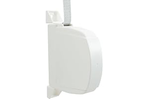 TELKES - Recogedor de Persiana Exterior Abatible - Enrollador de sobreponer con Cinta para fijación en Pared o Marco Ventana - Sistema Universal (Blanco, Cinta 14mm)