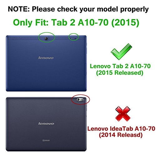 Bestdeal® Hohe Qualität Prämie Ultra Schlank Leicht SmartCover Tasche Stehe Hülle für Lenovo TAB2 A10-70 10.1 zoll Tablet PC + Displayschutzfolie und Stylus Stift - 2