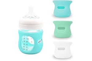 GADITIEK Lot de 3 étuis en silicone pour biberon Avent Natural, en verre, porte-biberon incassable, compatible avec les biberons Philips Avent Natural, 120 ml (120 ml)