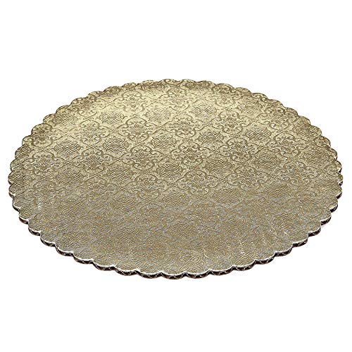 8" Gold Scalloped Edge Cake Boards, 25 ct