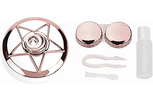 BIRSPPY Kontaktlinsenbehälter, Tragbarer Kontaktlinsen Halter mit Spiegel Pentagram Form Objektiven Netter Reizender Reise Ausrüstungs Behälter Kasten(Rosa)