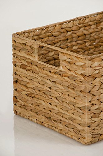 VIVANNO 2er Set Regalkorb aus Wasserhyazinthe „Lanta“, 36 cm, Natur - 4