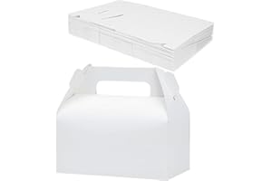 GUOML Boite Cadeau Carton Blanche pour les Fêtes (30 Pièces),Boite a Gateaux en Carton 16 x 9 x 10 cm,Boîtes cadeaux en papier kraft,Pour cadeaux, mariage, fête, jours festifs, pâtisseries