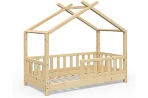 VitaliSpa House bed Design, Natural wood, 70x140 cm