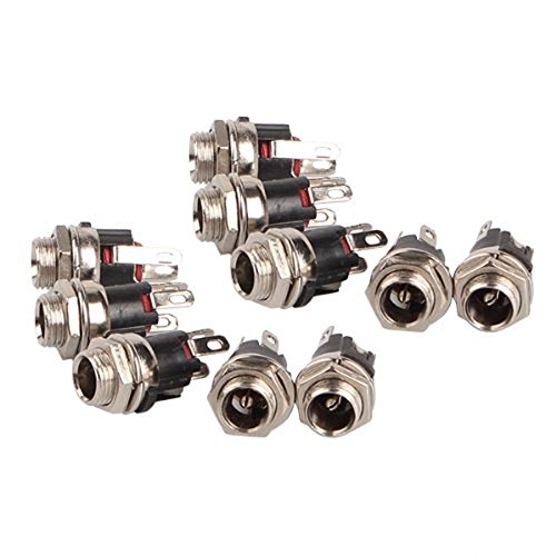 Hrph 10pcs DC Netzsteckdose Weibliche Ladegerät Power Socket 3 Pin DIP DC-025M Pin 5,5 mm x 2,1 mm - 4