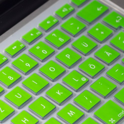 MiNGFi Deutsche Tastatur Silikon Schutz Abdeckung QWERTZ für MacBook Pro 13, 15, 17 Air 13 Zoll EU Keyboard Layout Silicone Cover – Grün - 2