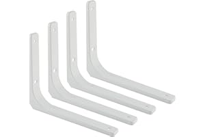 SAYAYO Regalwinkel Schwerlast Regalhalterung Regalträger Weiss Regalhalter Metall 90 Grad L-förmige 4 Stück Winkel Regal 250x200 für Wandhalterung Regal, Eckregal, Hölzern Möbel