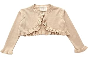 Alunsito Vestiti per Bambina Bolero Cardigan a Maniche Lunghe Coprispalle in Tinta Unita Maglione in Maglia Estate Autunno Abito Coprire Bambini Outfit