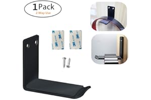 MeetRade Headset Headphone Hanger Hook Underdesk Wall Sticker On Earphone Stander For Home Office (Black)