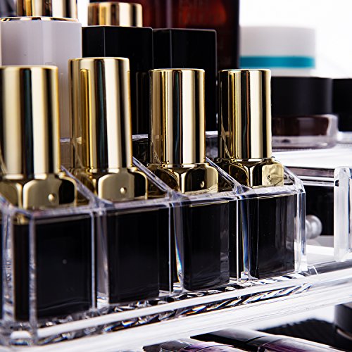 HBF klar Acryl Make Up Organizer Kosmetik Lippenstift-Halter Nail Aufbewahrung Blattohrringe Fall - 6