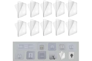 JIzian 10Pcs Transparent Wall Mounted Replacement Sticky Pads for Kitchen Bathroom Shower Caddy Organizer Rack Holder Nail Free Adhesive Hooks Bathroom Accessories (Double-Sided Sticker)