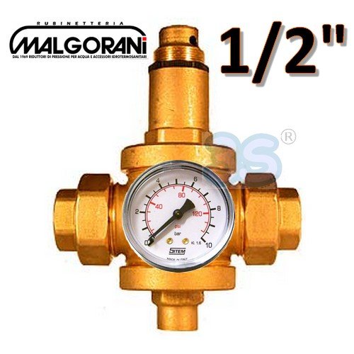 Riduttore di pressione acqua 1/2" F-F con manometro