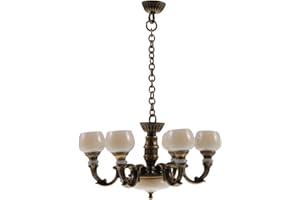 HOMSFOU Weihnachten Miniatur Deckenlampe Puppenhaus Kronleuchter Mini LED Beleuchtung Hängelampe Kerzen Lampe Kinder Puppenstube Zubehör Feengarten Deko Garten Micro Landschaft Dekoration