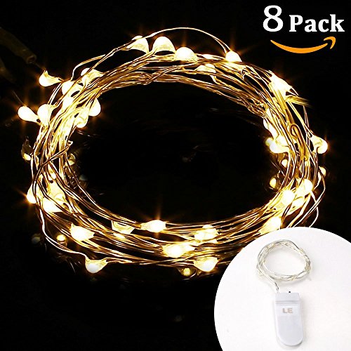 LE 20LEDs Lichterkette Kupfer Drahtlichterkette Warmweiß Batteriebetrieben Weihnachtsbeleuchtung (8er) - 4