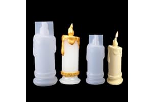FineInno 2Pcs Moulle pour Bougies Pillar Candle Holder Mold Moulle Silicone Resine Epoxy Resin Molds Resine Moule pour Debutant