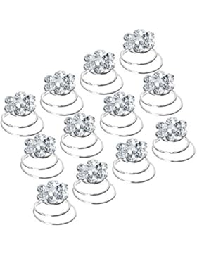 12 Stück Curlies Haarschmuck Strass Perlen Hochzeit Kommunion Braut Taufe