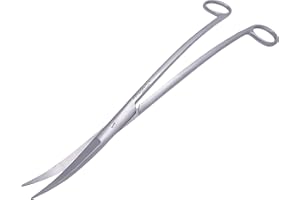 INNOTECH INSTRUMENTS Innotech nożyczki akwariowe do czyszczenia akwarium, fale, czarne, nożyce do roślin wodnych (srebrne, 25 cm)