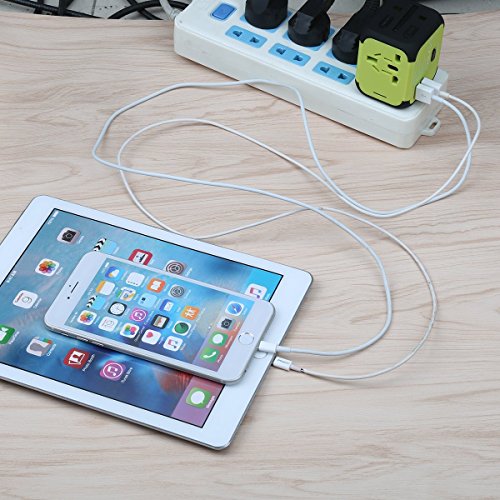 Universal Reiseadapter USB Ladegerät Ladeadapter für US UK AU EU multinationaler ladestecker universal Netzteil mit Dual USB und Schmelzsicherung (Grün) - 7