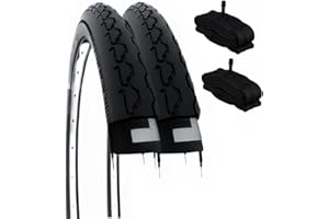 ECOVELO 2 pneus 24 x 1 3/8 (37-540) + Chambres vannes américaines pneus Noirs couvertures carrosserie/Chaise roulante 24"