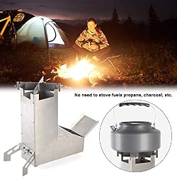 Greatideal 1 PCS Camping Rocket Stove avec Poignée Camping Survival Gear Auto Poêle À Bois pour La Randonnée en Plein Air De Pique-Nique en Acier Inoxydable Facile à Utiliser