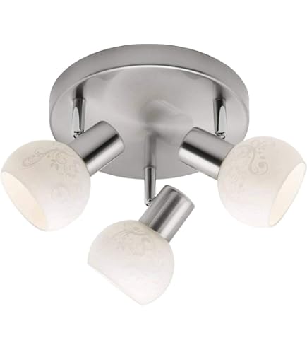 MeineWunschleuchte Deckenleuchte 3-flammig - 47cm Weiß Mit Glasschirmen