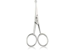 Spire Tools ® Pet Grooming Scissors – Stainless Steel Safety Round Tip for Dogs & Cats, Trims Hair, Whiskers, Moustache, Face & Ears – Blunt End for Baby Nails & Thread Cutting