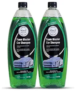 Wavex Foam Wash Car Shampoo 1 LTR + 1 LTR (Set of Two) pH Neutral, Extreme Suds Snow White Foam, Highly Effective on Dust and Grime