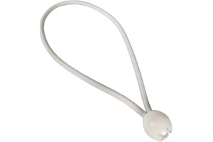 DREAMPRINT 25 Piezas elásticas con Bola 180 mm Ø 6 mm Blanco | Eslingas expansoras Cuerdas de Goma tensores de Lonas Lazos de Goma | Accesorio de sujeción con aplicación Universal.