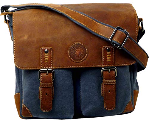 Preisvergleich Produktbild LandLeder Umhängetasche Unisex 2 Magnetverschlüsse Sailcloth