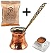 Produktbild Türkische Türkisches Kaffeekännchen Kupfer Kaffeemaschine Topf mit Metall Griff XS mit Geschenk Mehmet Efendi  türkischen Kaffee 100 g von UK