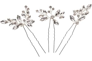 LJFEA 3Pcs Tiara Set Pearl Crystal Wedding Bridal Hairbrush Fermagli per Capelli Copricapo Accessori per Capelli Accessori da Sposa Ladies Girls （Argento）