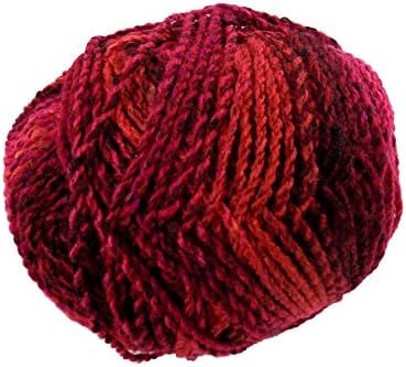 Chunky Marble Red 200g Wool Yarn Ball