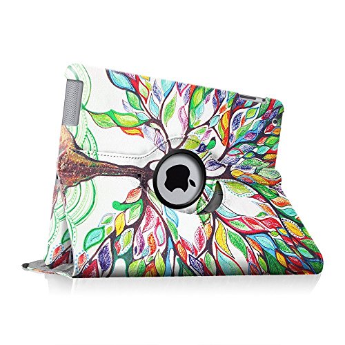 Fintie Apple iPad 2 / iPad 3 / iPad 4 Retina Hülle Case Schutzhülle Etui Tasche – 360 Grad Rotierend Stand Smart Cover mit Auto Schlaf / Wach Funktion, Liebesbaum - 6