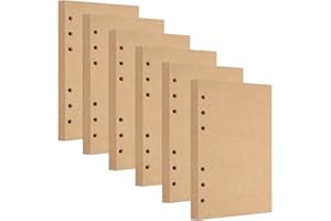 SAIJIAN 6 Confezioni A5 Carta di Ricarica 6 Fori Carta Kraft Vergini 270 Fogli/540 Pagine Interne Raccoglitore A5 Nucleo di Ricambio per Quaderno Ricaricabile