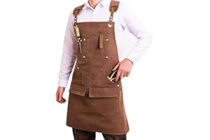 YISNTF Carpenters Apron for Men,Heavy Duty Workshop Workman Apron,Waxed Canvas Tool Apron Pottery Welding Apron,Carpenters Woodworking Tools,Tools Gifts for Men Dad Husband
