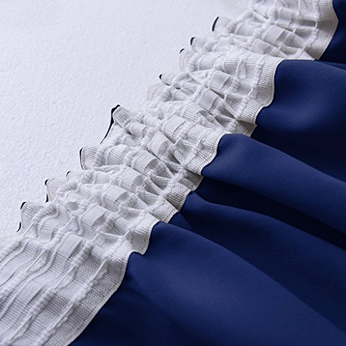 Blackout Pencil Pleat Windows Curtains - PONYDANCE Super Soft solid Thermal Insulated Top Tape Blackout Curtains for Bedroom & Nursery Room, W 46 In by L 54 Inch, Navy Blue, Set of 2