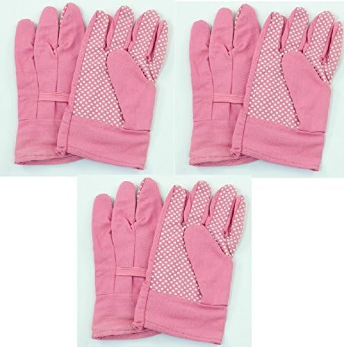 Young Gardener Easy Grip Protective Gardening Gloves Childrens Garden Wear Pink (Pack 3)