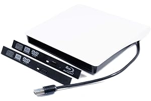 VALLEY OF THE SUN New USB 3.0 Portable External Optical Disc Drive Enclosure Kit ODD Caddy for LG, HP, Panasonic, Sony Internal 12.7mm SATA Tray-Loading CD/DVD/Blu-ray Optical Drives - White