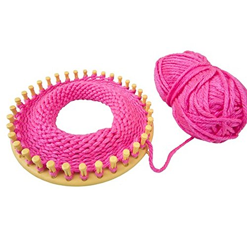 K7plus® 6 tlg. Strickring Set Strickrahmen – Knitting Loom – Strickliesel – Haken – gebogene Nadel – 4 Strickrahmen (29 cm + 24 cm + 19 cm +14 cm) mit Zubehör und Anleitung - 5