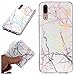 Produktbild Huawei P20 Hülle, YYX Huawei P20 Marmor Handyhülle, Premium Weiche TPU Silikon Marmor Muster Schutzhülle Ultra Dünn Transparent Gummi Etui Schutz Flexible Glänzend Gel Silikon Rutschfest Kratzfest Bumper Handytasche für Huawei P20 (5.8") - Laser weiß